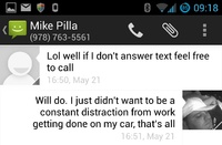 Text from Michael Pilla